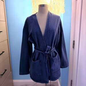 Zara Denim Wrap Shirt/ Lightweight Jacket - Size Small
